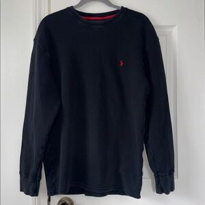 Polo Ralph Lauren Black Waffle Knit Thermal Long Sleeve Shirt Men’s XL
